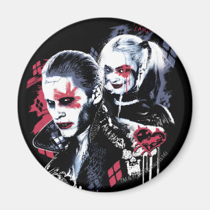 Suicide Squad   Joker und Harley Painted Graffiti Magnet