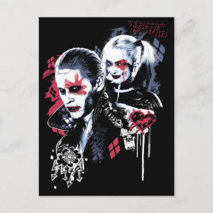 Suicide Squad   Joker und Harley Painted Graffiti Postkarte
