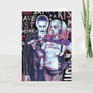Suicide Squad   Joker und Harley Typografy Foto Karte