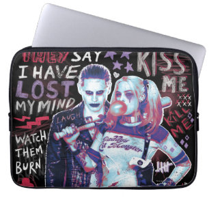 Suicide Squad   Joker und Harley Typografy Foto Laptopschutzhülle