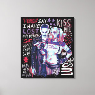 Suicide Squad   Joker und Harley Typografy Foto Leinwanddruck