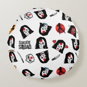 Suicide Squad   Katana Emoji Pattern Rundes Kissen