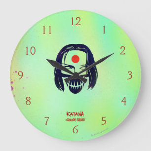 Suicide Squad   Katana Head Icon Große Wanduhr