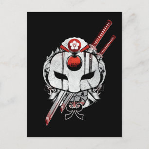 Suicide Squad   Katana Mask & Schwerter Tattoo Art Postkarte