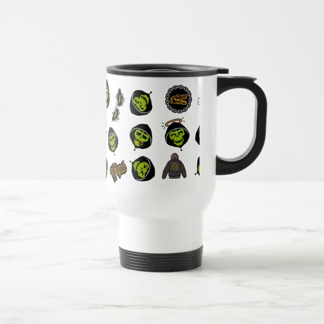 Suicide Squad | Killer Croc Emoji Pattern Reisebecher (Rechts)