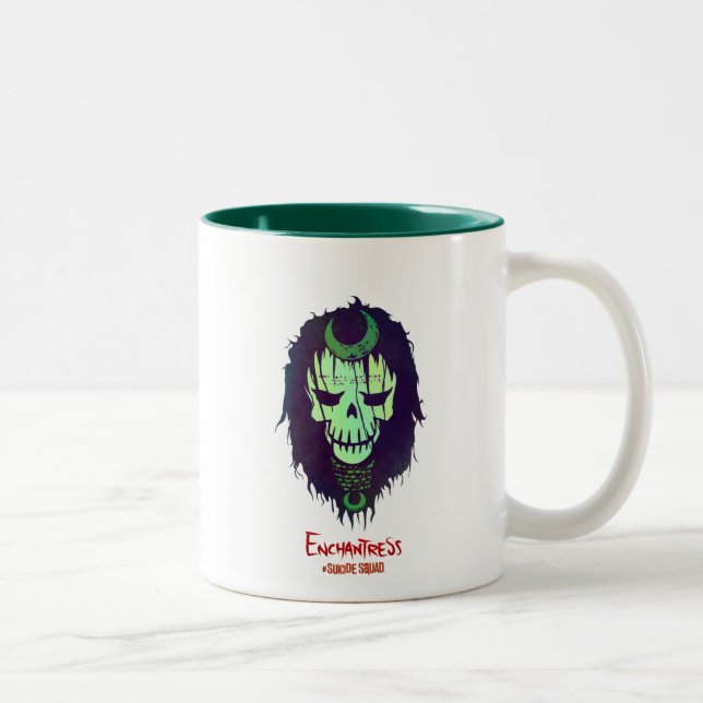 Suicide Squad | Kopf-Symbol für Verzauberer Zweifarbige Tasse (Rechts)