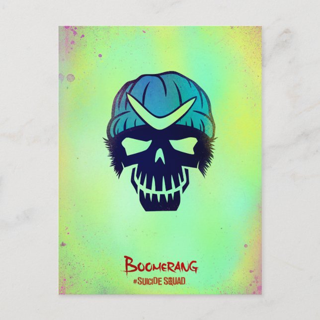 Suicide Squad | Kopf-Symbol von Boomerang Postkarte (Vorderseite)