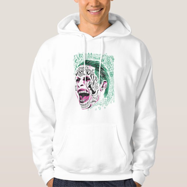 Suicide Squad | Lächeln Joker Kopf Sketch Hoodie (Vorderseite)