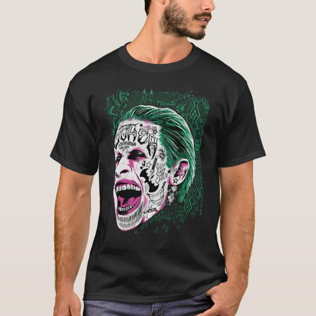 Suicide Squad | Lächeln Joker Kopf Sketch T-Shirt (Vorderseite)