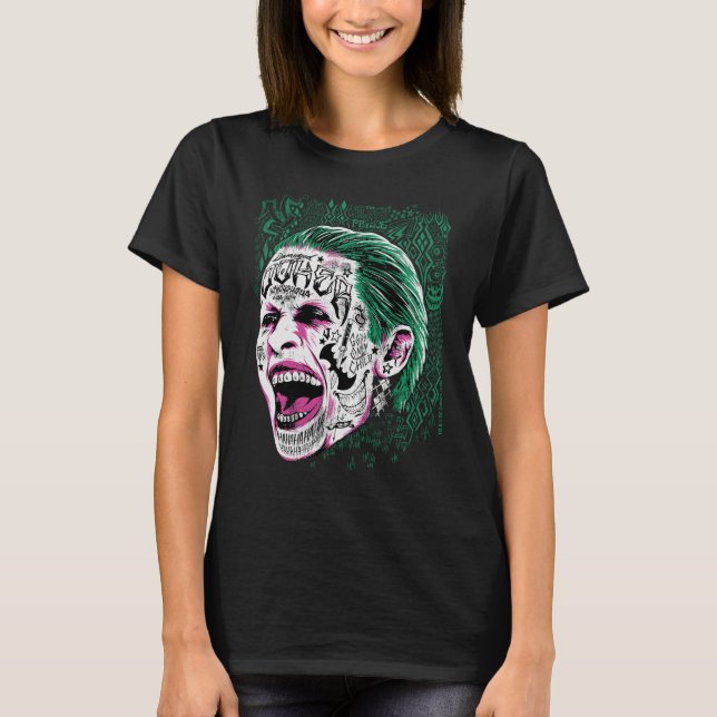 Suicide Squad | Lächeln Joker Kopf Sketch T-Shirt (Vorderseite)