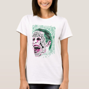 Suicide Squad Lächeln Joker Kopf Sketch T-Shirt
