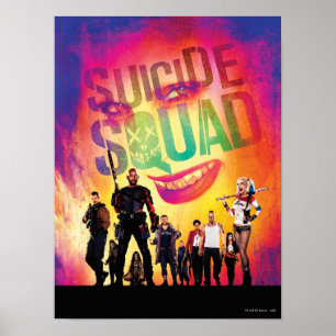Suicide Squad   Orange Joker & Squad Movie Poster