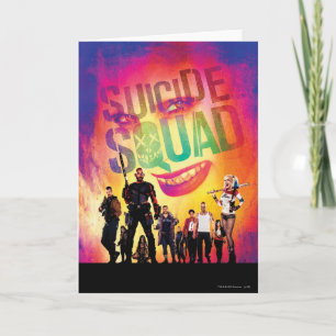 Suicide Squad   Orange Joker & Squad Movie Poster Karte