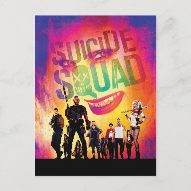 Suicide Squad | Orange Joker & Squad Movie Poster Postkarte (Vorderseite)