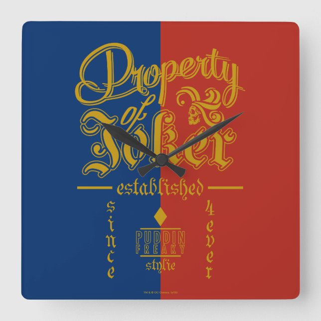 Suicide Squad | Puddin Freaky Quadratische Wanduhr (Vorderseite)