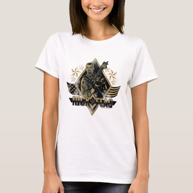 Suicide Squad | Rick Flag Abzeichen T-Shirt (Vorderseite)