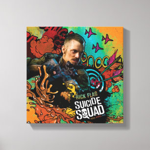 Suicide Squad   Rick Flag Character Graffiti Leinwanddruck