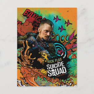 Suicide Squad Rick Flag Character Graffiti Postkarte