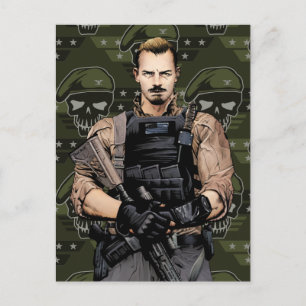 Suicide Squad   Rick Flag Comic Book Art Postkarte