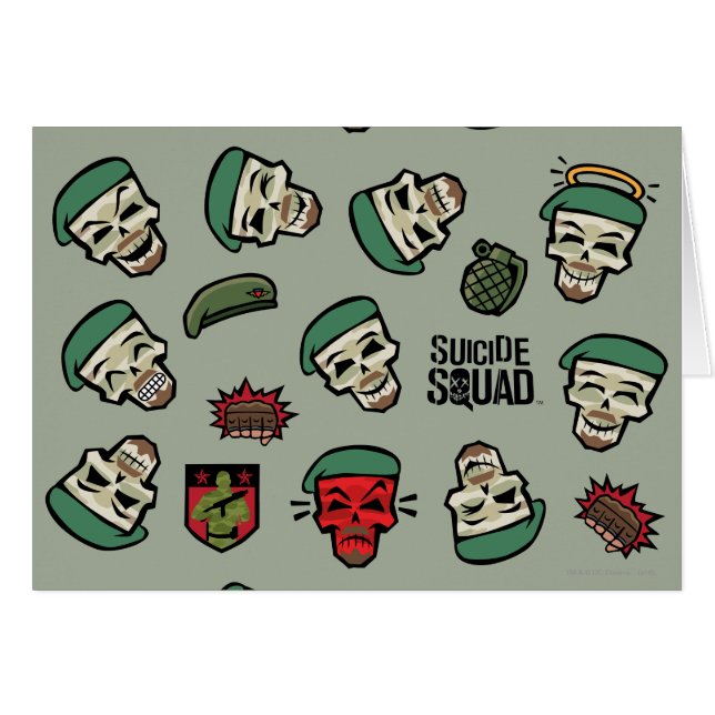Suicide Squad | Rick Flag Emoji Muster (Vorderseite (Horizontal))