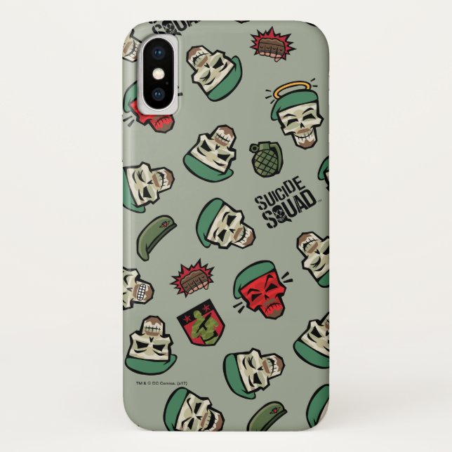 Suicide Squad | Rick Flag Emoji Muster Case-Mate iPhone Hülle (Rückseite)