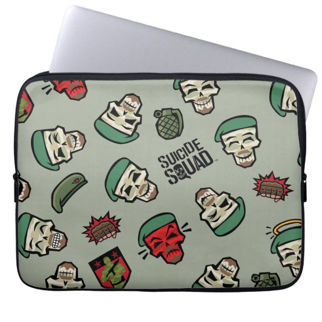 Suicide Squad | Rick Flag Emoji Muster Laptopschutzhülle (Vorderseite)