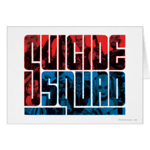 Suicide Squad   Rote und blaue Logos