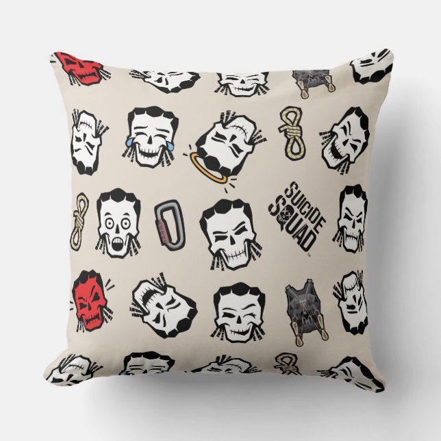 Suicide Squad | Slipknot Emoji Pattern Kissen (Vorderseite)