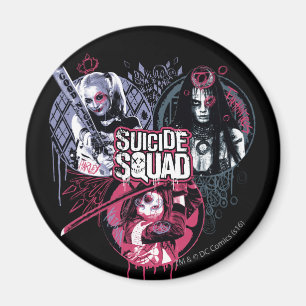 Suicide Squad Squad Girls Graffiti Abzeichen Magnet