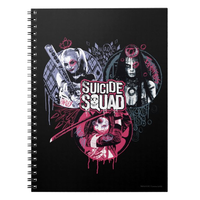 Suicide Squad | Squad Girls Graffiti Abzeichen Notizblock (Vorderseite)