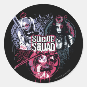 Suicide Squad   Squad Girls Graffiti Abzeichen Runder Aufkleber