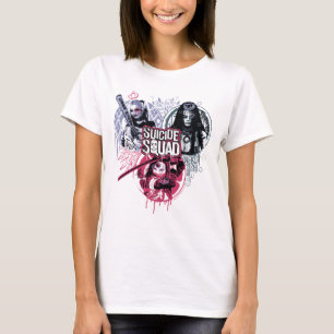 Suicide Squad   Squad Girls Graffiti Abzeichen T-Shirt