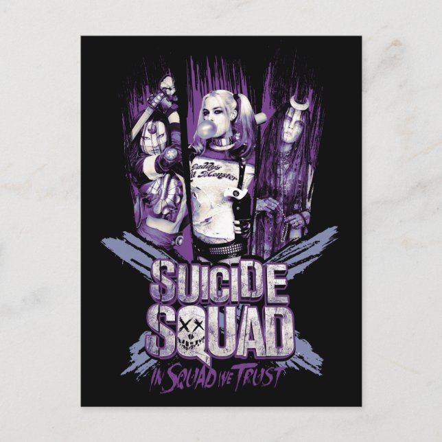 Suicide Squad | Squad Girls "In Squad We Trust" Postkarte (Vorderseite)