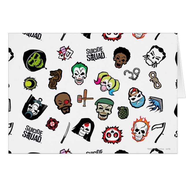 Suicide Squad | Suicide Squad Emoji Pattern (Vorderseite (Horizontal))