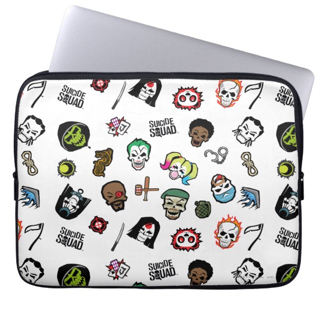 Suicide Squad | Suicide Squad Emoji Pattern Laptopschutzhülle (Vorderseite)