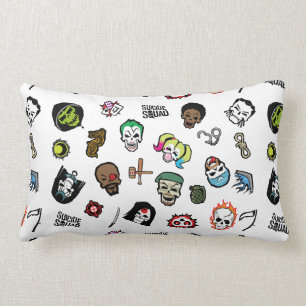 Suicide Squad   Suicide Squad Emoji Pattern Lendenkissen