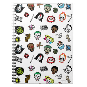 Suicide Squad   Suicide Squad Emoji Pattern Notizblock