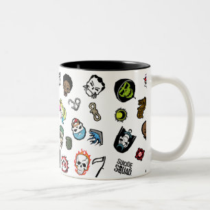 Suicide Squad   Suicide Squad Emoji Pattern Zweifarbige Tasse