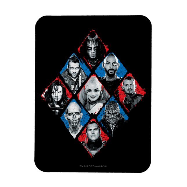 Suicide Squad | Task Force X Checkered Diamond Magnet (Vertikal)