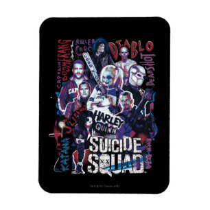 Suicide Squad Task Force X Typografy Foto Magnet
