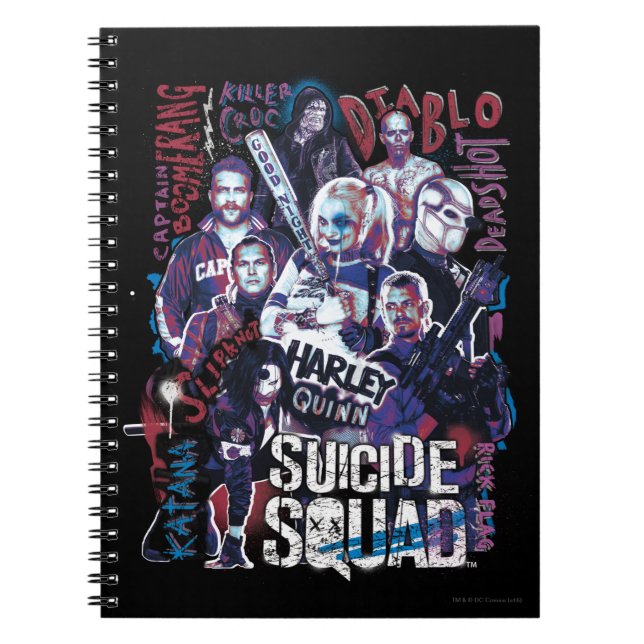Suicide Squad | Task Force X Typografy Foto Notizblock (Vorderseite)