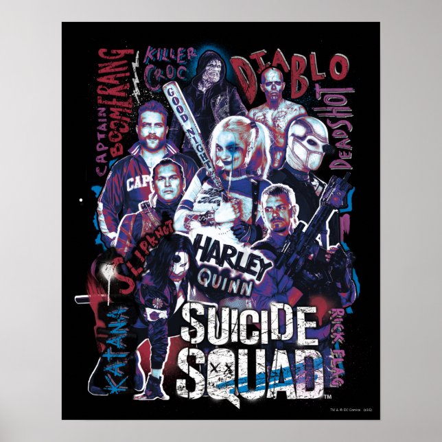 Suicide Squad | Task Force X Typografy Foto Poster (Vorne)