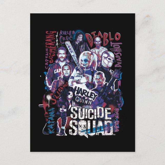 Suicide Squad | Task Force X Typografy Foto Postkarte (Vorderseite)
