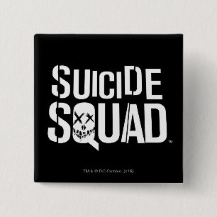 Suicide Squad   Weißes Logo Button