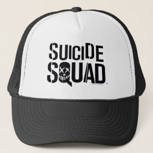 Suicide Squad Weißes Logo Truckerkappe