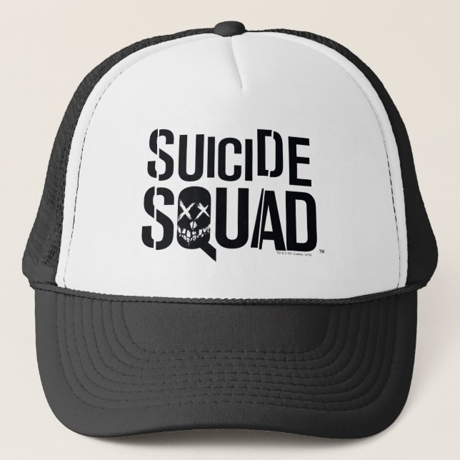 Suicide Squad | Weißes Logo Truckerkappe (Vorderseite)