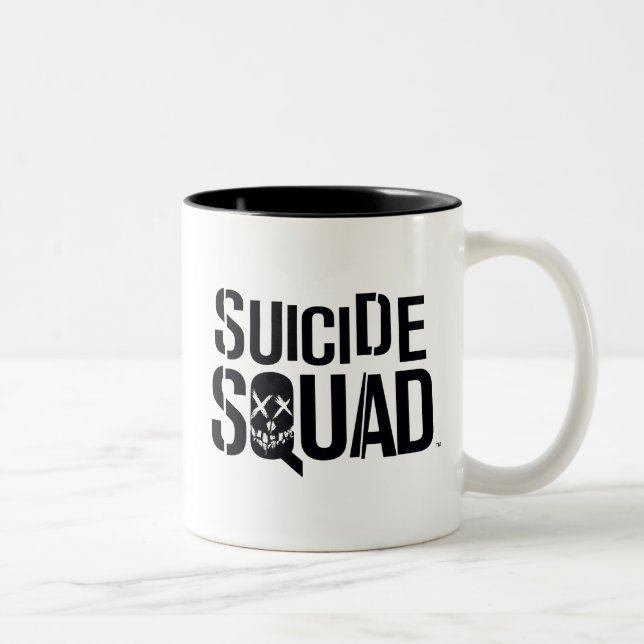 Suicide Squad | Weißes Logo Zweifarbige Tasse (Rechts)