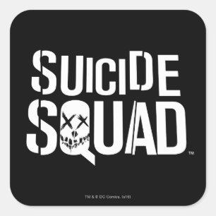 Suicide Squad   White Logo Quadratischer Aufkleber