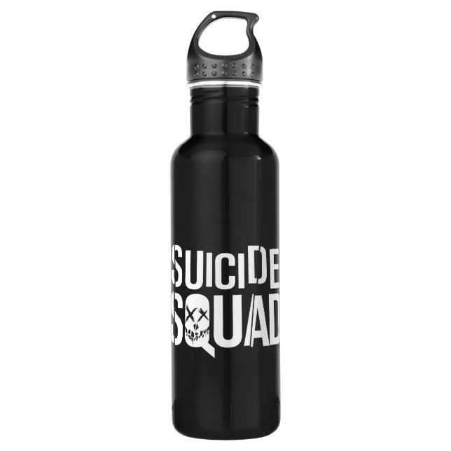 Suicide Squad White Logo Trinkflasche (Vorderseite)