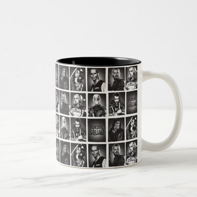 Suicide Squad | Yearbook Pattern Zweifarbige Tasse (Rechts)